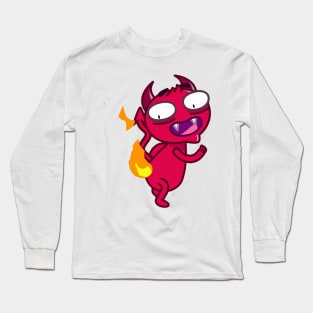 The Red Devil's tail was burned Long Sleeve T-Shirt